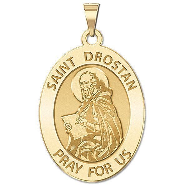 Saint Drostan Oval Religious Medal