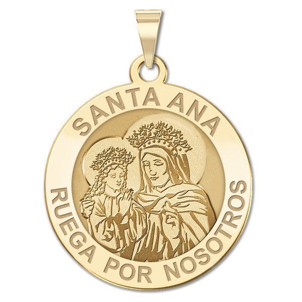 Santa Ana Round Religious Medal