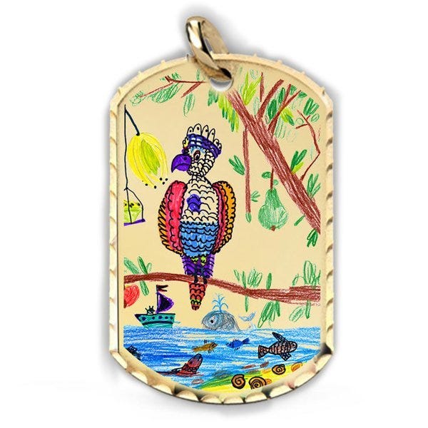 "Made By Me" Dog Tag Laser Engraved Pendant with 18 Inch Chain