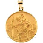 18K Yellow Gold Saint Christopher Religious Medal