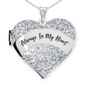 Cubic Zirconia Pave Heart Photo Locket