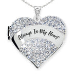 Cubic Zirconia Pave Heart Photo Locket