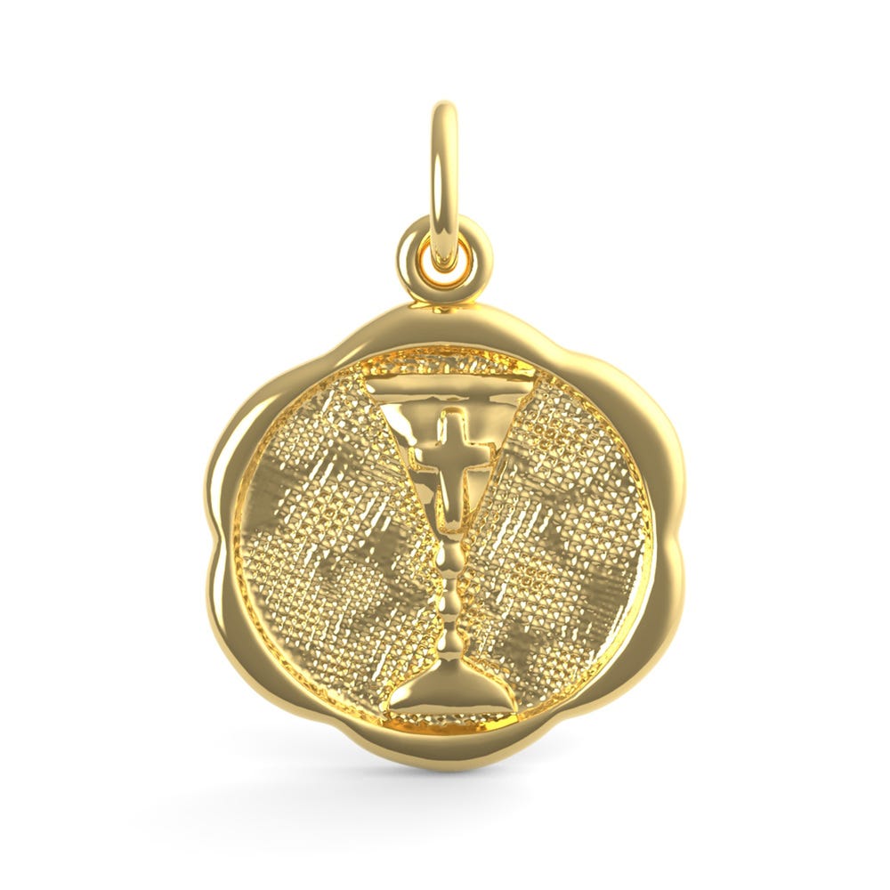 Communion Chalice Scalloped Disc Charm