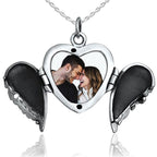 Angel Wing Heart Photo Locket
