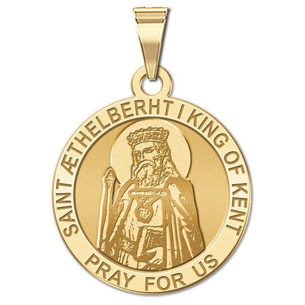 Saint Aethelberht Round Religious Medal