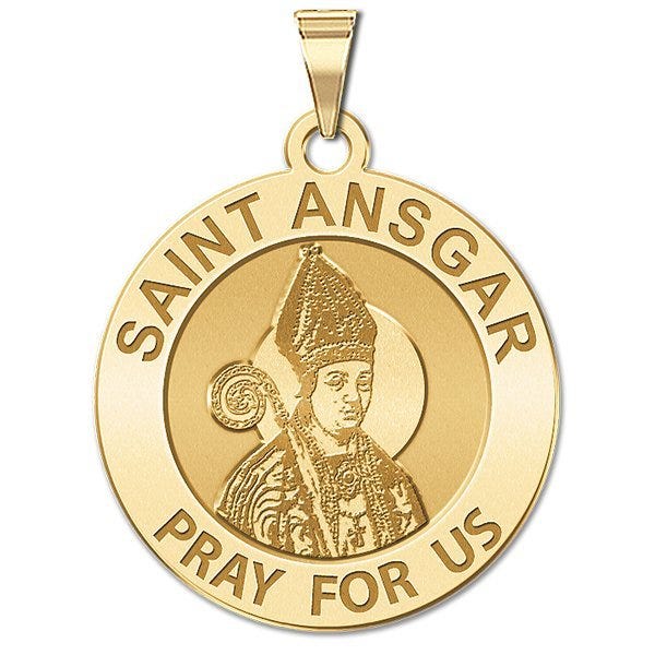 Saint Ansgar Round Religious Medal