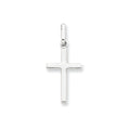 14K White Gold Hollow Slim-Bar Cross Pendant