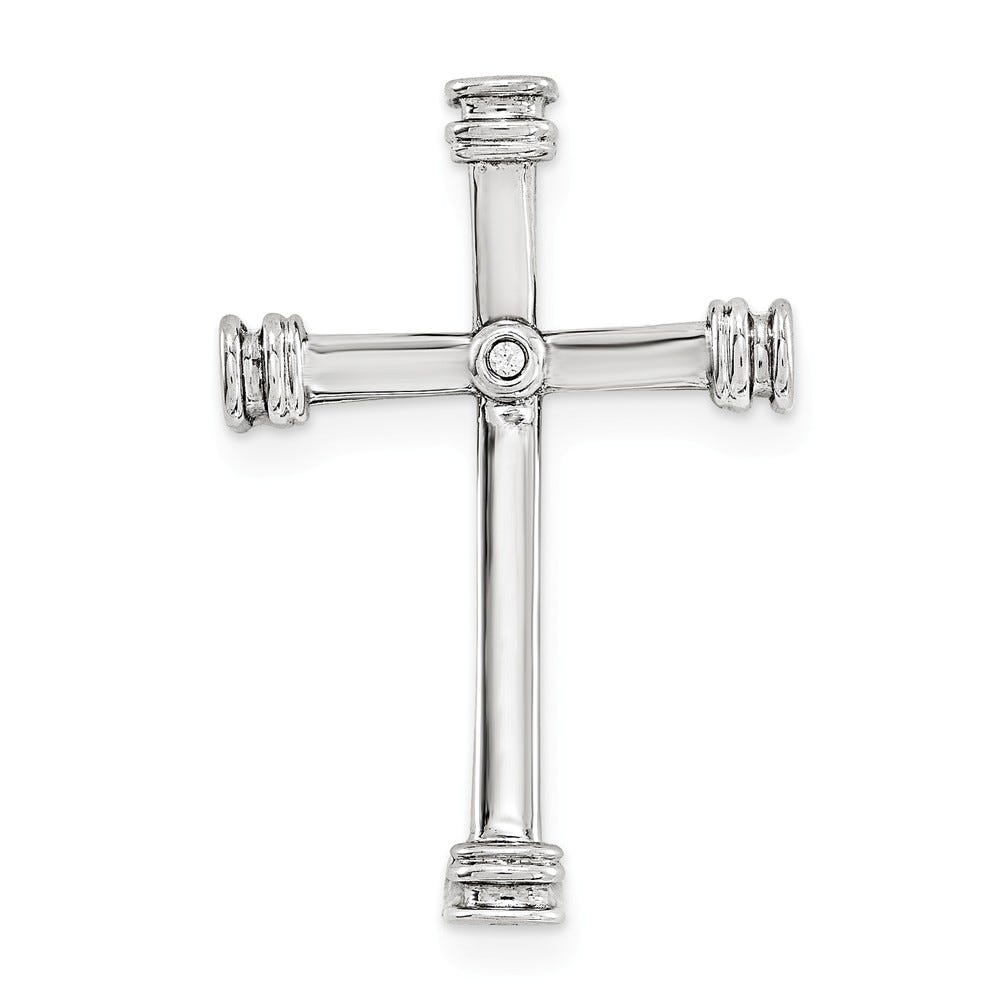 14K White Gold Diamond Chain Slide