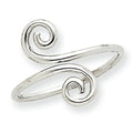 14K White Gold Swirl Toe Ring