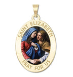 Saint Elizabeth (Mary's Cousin) Oval Religious Medal Color