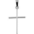 14K White Gold Cross Pendant