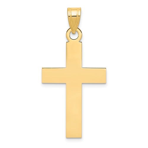 14K Polished Cross Charm