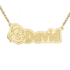 Personalized Mother's & Son Pendant with 18" Chain