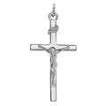 Sterling Silver Polished Crucifix Pendant