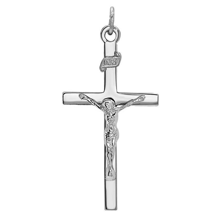 Sterling Silver Polished Crucifix Pendant