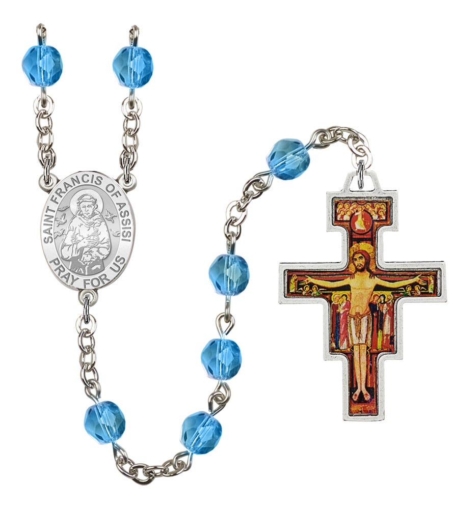 San Damiano And Saint Francis Rosary Beads