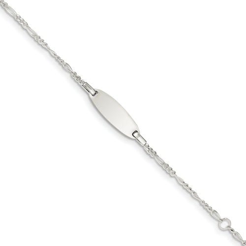 Custom Engraved Sterling Silver Children's Figaro Link ID Bracelet