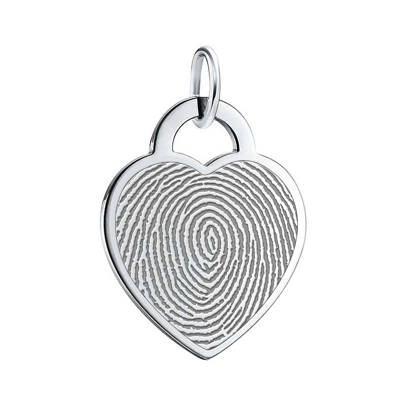 Custom Fingerprint Heart Charm or Pendant