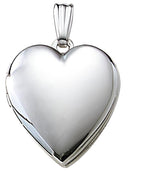 14K White Gold Small Heart Photo Locket