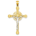 14K Two Tone Celtic Crucifix Pendant
