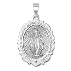 Miraculous Medal Scalloped Oval