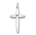 Sterling Silver Rounded-Tip Laser-Designed Cross Pendant
