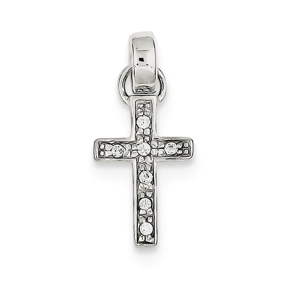 Cubic Zirconia Latin Cross Pendant