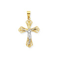 Gold Plated And Rhodium Filigree Crucifix Pendant