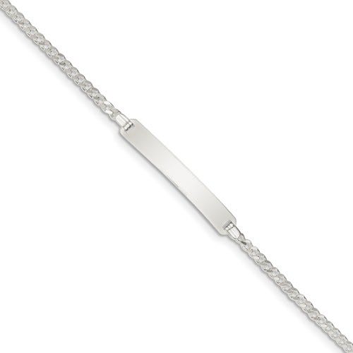 Custom Engraved Sterling Silver Children's Curb Link ID Bracelet