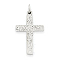 Latin Scroll-Engraved Cross Pendant