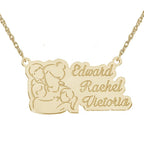 Personalized Mother with Two Daughters and One Son Pendant with 18" Chain