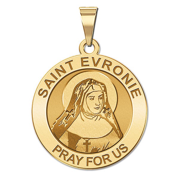 Saint Evronie Round Religious Medal