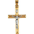 Two-Tone 14K Crucifix Pendant