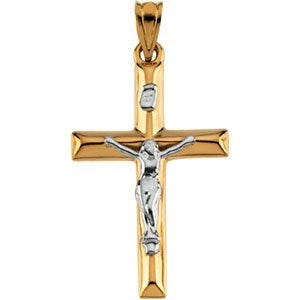 Two-Tone 14K Crucifix Pendant