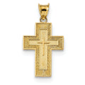 14K Yellow Gold Reversible Lord's Prayer Cross Pendant