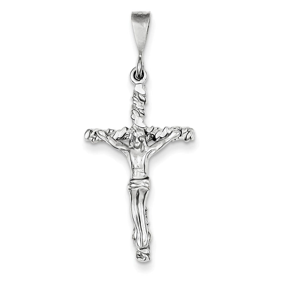 14K White Gold Crucifix Charm