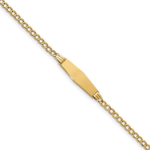 Custom Engraved 14K Gold Women's Curb Link ID Bracelet