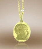 Oval Shaped Pendant with Plain Back