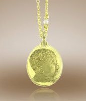 Oval Shaped Pendant with Plain Back