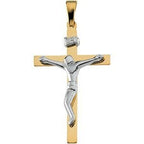 Two Tone Crucifix Pendant