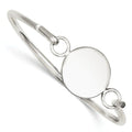 Custom Engraved Sterling Silver Women's Round Bangle ID Bracelet