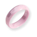 Ceramic Pink Faceted Approx. 0.22 Inch Polished Wedding Band