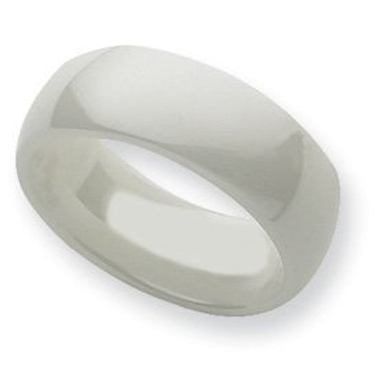 Ceramic White Approx. 0.31 Inch Polished Wedding Band