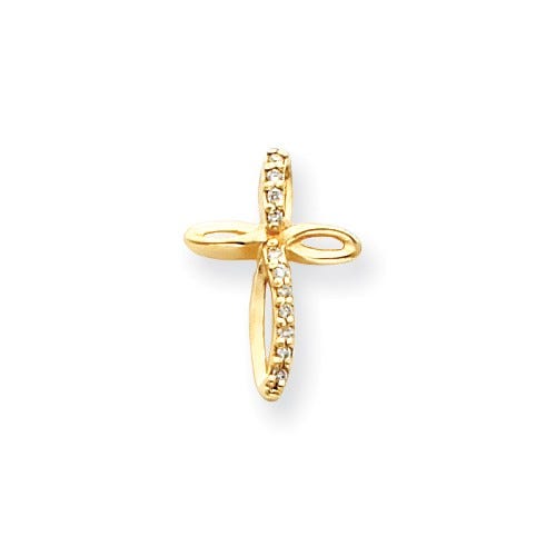 14K Vs Diamond Cross Pendant
