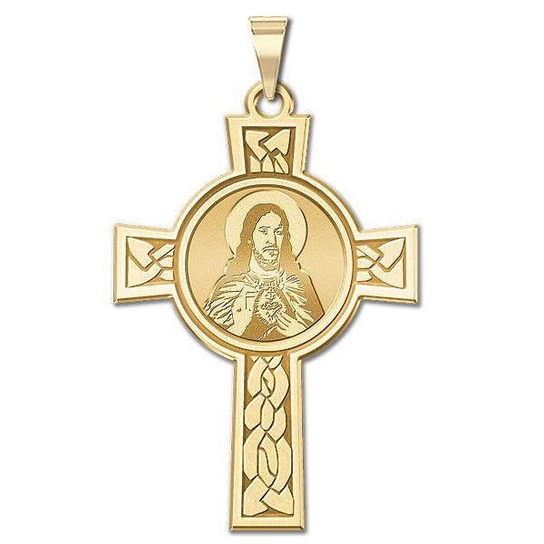Sacred Heart of Jesus Cross Religious Medal