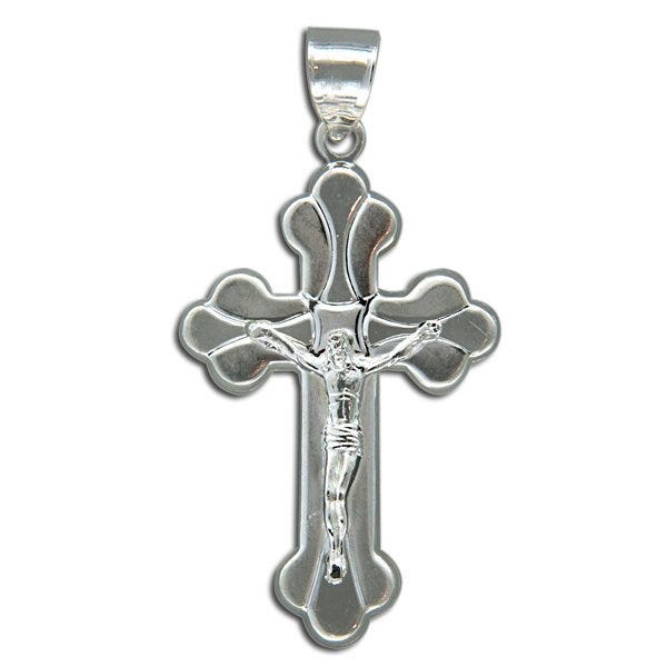 Sterling Silver Quatrefoil Crucifix Pendant