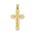 14K Openwork Patterned Cross Pendant