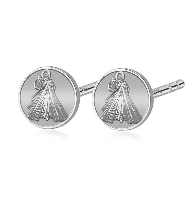 Divine Mercy Jesus Stud Earrings