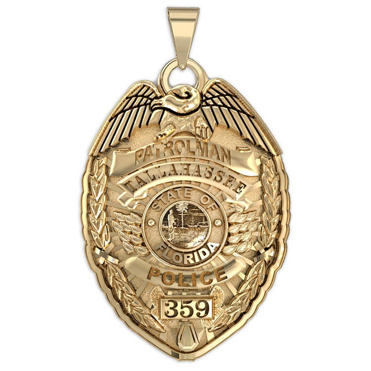 Personalized Florida Police Badge with Your Name, Rank, Number & Department