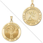 Wrestling - Saint Sebastian Doubledside Sports Religious Medal